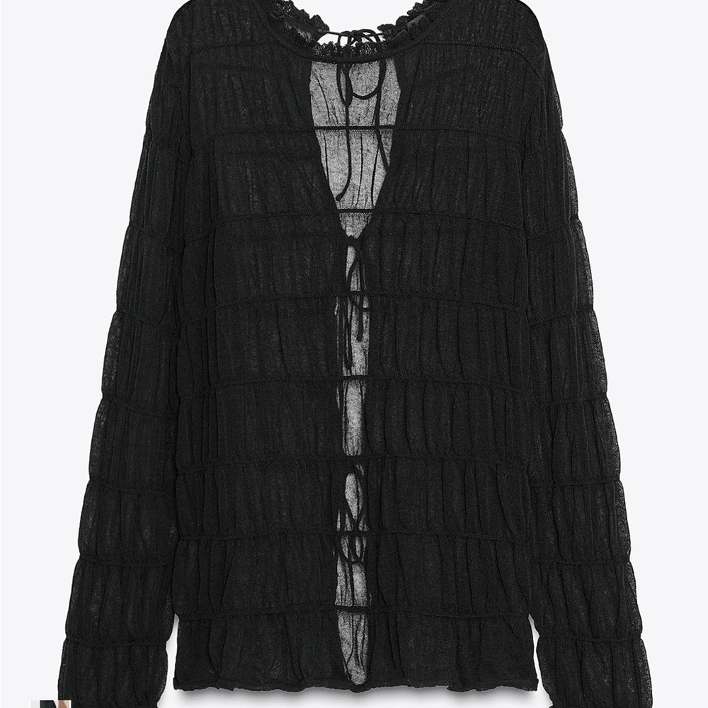 Zara semi sheer blouse